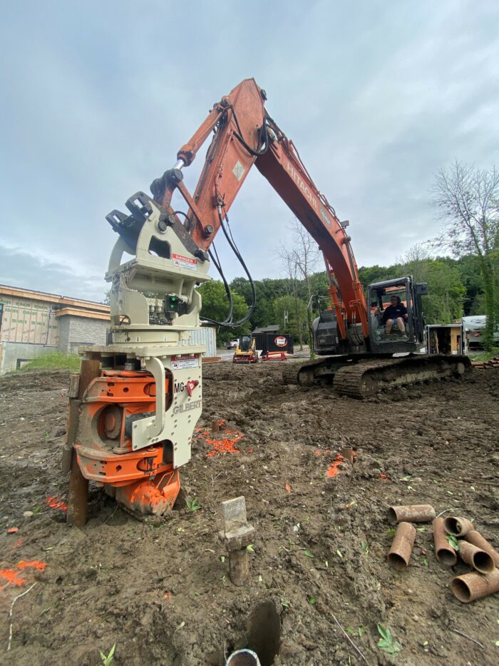 Driven pile foundation for new construction